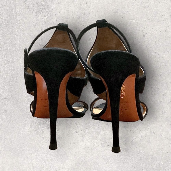 AQUAZZURA Desert Sun High Heel Sz 9/39 Suede Sandals - Picture 4 of 8
